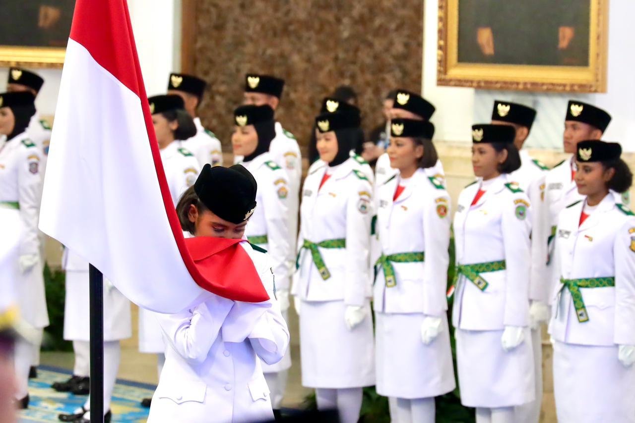 76 Putra-Putri Terbaik Indonesia Dikukuhkan Jadi Paskibraka HUT RI ke-80 di Istana Negara