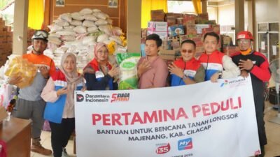 Pertamina Hadir dan Peduli, Salurkan Bantuan Logistik untuk Korban Longsor Majenang