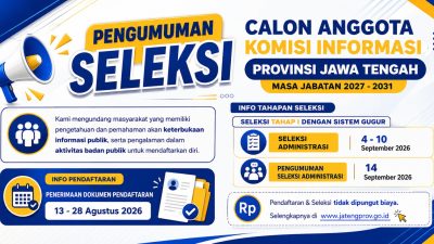Komisi Informasi Jateng Buka Seleksi Anggota Periode 2027-2031, Cek Syarat dan Jadwalnya